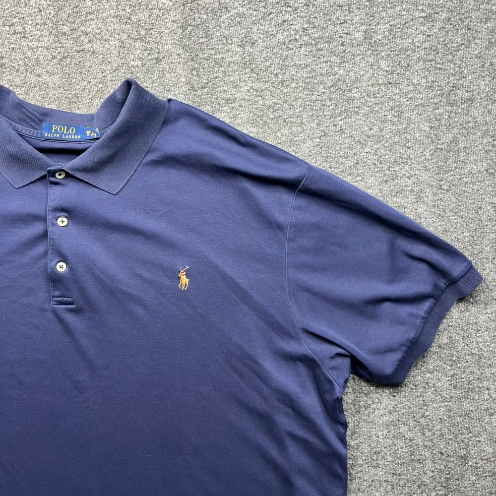 Polo Ralph Lauren Polo Shirt Mens 3XB Blue Short Sleeve Cotton Pony Logo